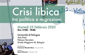 Bologna: "Crisi libica, tra politica e migrazioni"